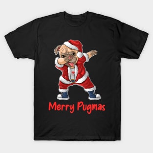 Christmas Dabbing Pug Merry Pugmas T-Shirt